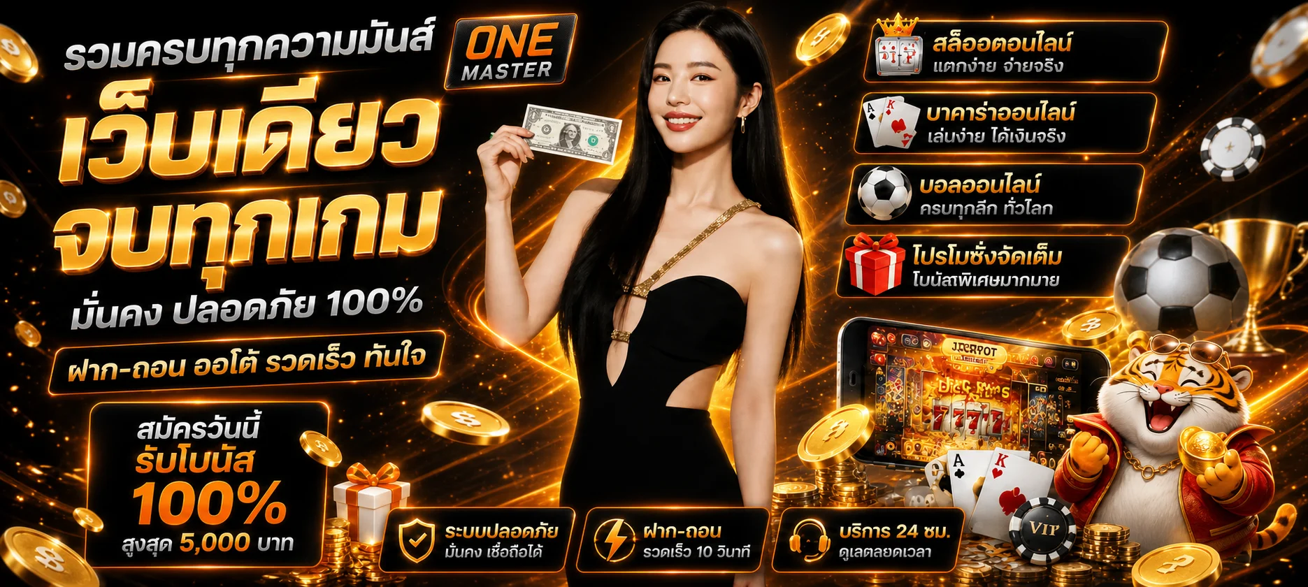 ภาพรวมสล็อตออนไลน์ คาสิโน กีฬา และบริการของ ONE MASTER